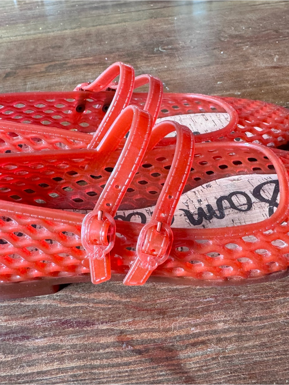 Sam Edelman Red Jelly Mary Jane Flats
